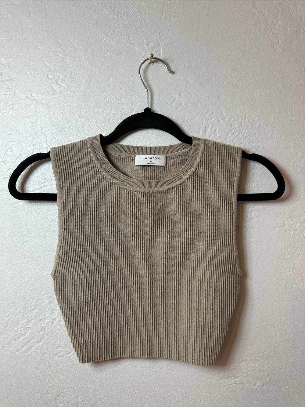 Babaton Ribbed Tank Top in Light Taupe